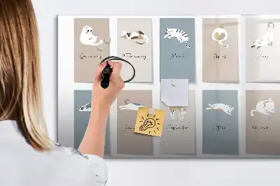 Tableau magnétique à dessiner avec motifs de chats