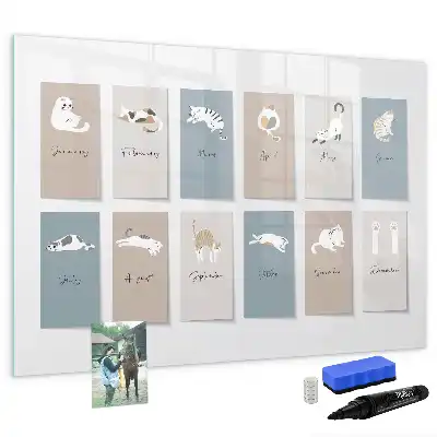 Tableau magnétique à dessiner avec motifs de chats
