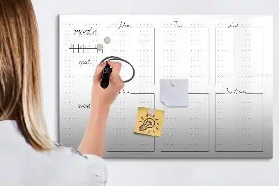 Tableau magnétique pour dessiner planning de la semaine
