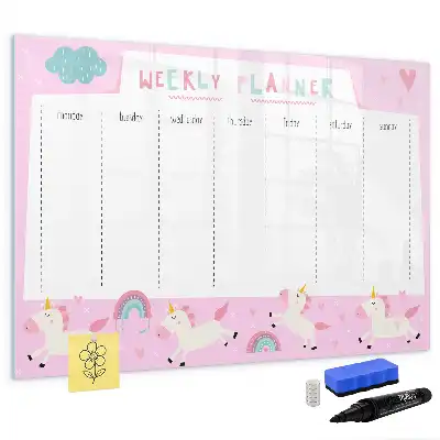 Tableau magnétique à dessiner planificateur hebdomadaire pour enfants