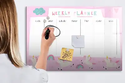 Tableau magnétique à dessiner planificateur hebdomadaire pour enfants