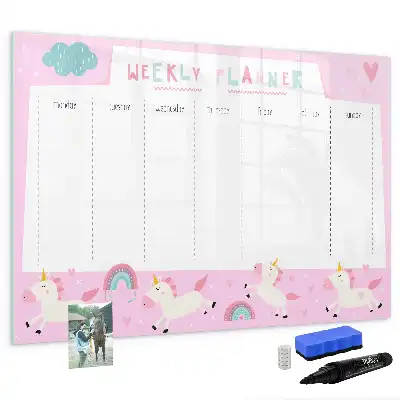 Tableau magnétique à dessiner planificateur hebdomadaire pour enfants