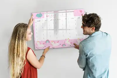 Tableau magnétique à dessiner planificateur hebdomadaire pour enfants