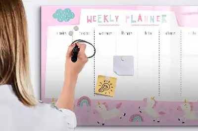 Tableau magnétique à dessiner planificateur hebdomadaire pour enfants