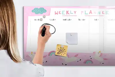 Tableau magnétique à dessiner planificateur hebdomadaire pour enfants