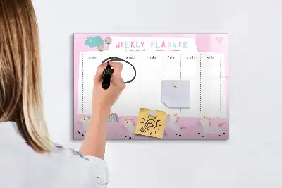 Tableau magnétique à dessiner planificateur hebdomadaire pour enfants