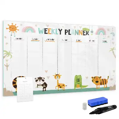 Tableau magnétique pour dessiner motif animaux pour planificateur hebdomadaire