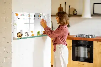 Tableau magnétique pour dessiner motif animaux pour planificateur hebdomadaire