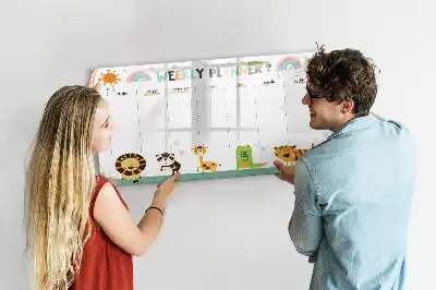 Tableau magnétique pour dessiner motif animaux pour planificateur hebdomadaire