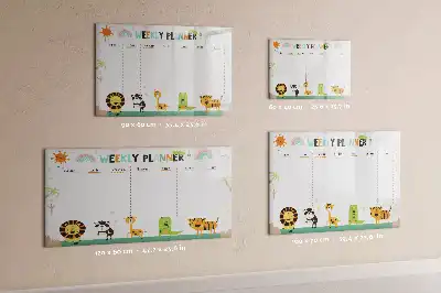 Tableau magnétique pour dessiner motif animaux pour planificateur hebdomadaire