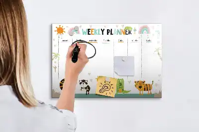 Tableau magnétique pour dessiner motif animaux pour planificateur hebdomadaire