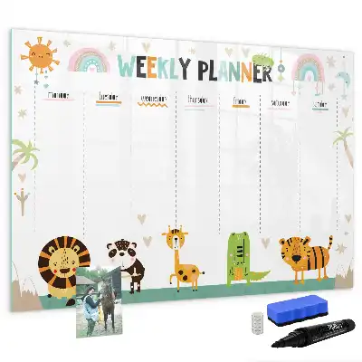 Tableau magnétique pour dessiner motif animaux pour planificateur hebdomadaire