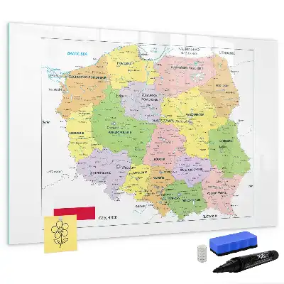 Tableau magnétique à dessiner carte de la Pologne