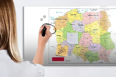 Tableau magnétique à dessiner carte de la Pologne