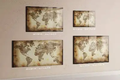Tableau magnétique à dessiner motif ancienne carte du monde