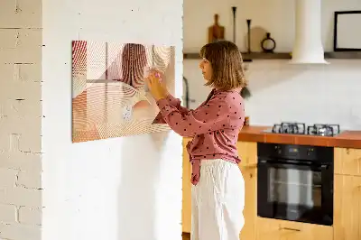 Tableau magnétique à dessiner motif abstrait de vagues