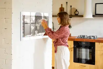 Tableau magnétique pour dessiner carte du monde brune