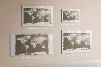Tableau magnétique pour dessiner carte du monde brune