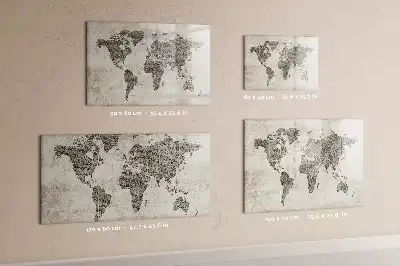 Tableau magnétique à dessiner motif carte du monde en journal