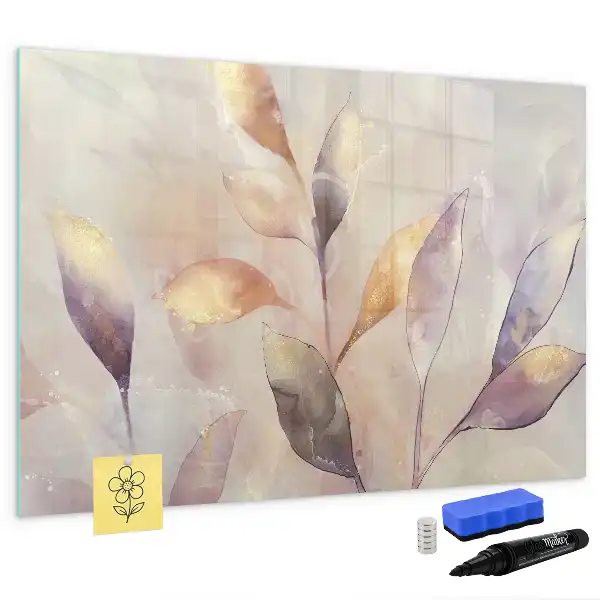 Tableau magnétique pour dessiner motif plantes en aquarelle