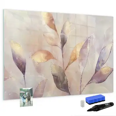 Tableau magnétique pour dessiner motif plantes en aquarelle