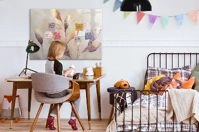 Tableau magnétique pour dessiner motif plantes en aquarelle