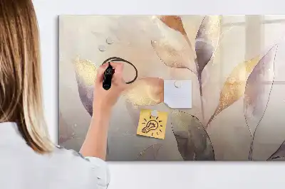 Tableau magnétique pour dessiner motif plantes en aquarelle