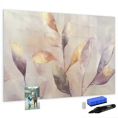 Tableau magnétique pour dessiner motif plantes en aquarelle