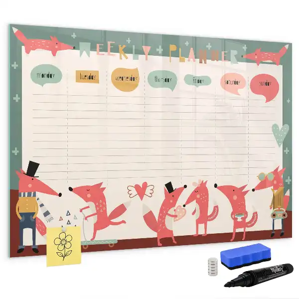 Tableau magnétique pour dessiner planificateur hebdomadaire pour enfants