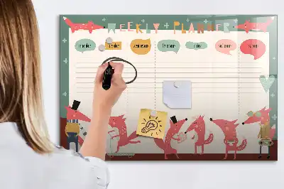 Tableau magnétique pour dessiner planificateur hebdomadaire pour enfants