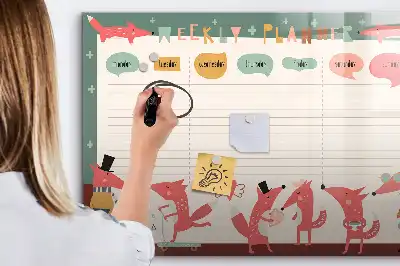 Tableau magnétique pour dessiner planificateur hebdomadaire pour enfants