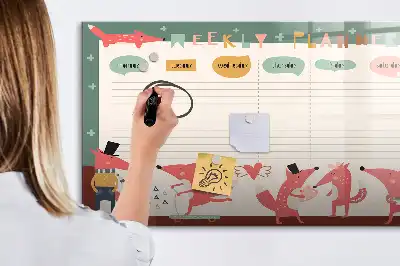 Tableau magnétique pour dessiner planificateur hebdomadaire pour enfants