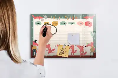 Tableau magnétique pour dessiner planificateur hebdomadaire pour enfants