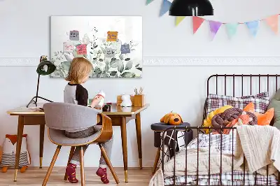 Tableau magnétique pour dessiner motif feuilles de plantes