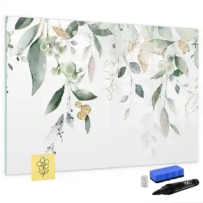 Tableau magnétique à dessiner motif feuilles de plantes