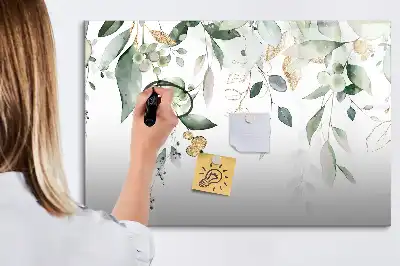 Tableau magnétique à dessiner motif feuilles de plantes
