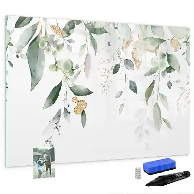 Tableau magnétique à dessiner motif feuilles de plantes