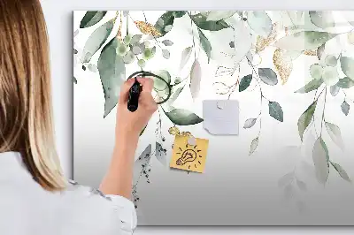 Tableau magnétique à dessiner motif feuilles de plantes