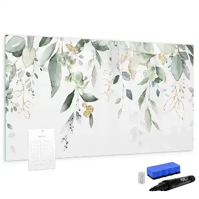 Tableau magnétique à dessiner motif feuilles de plantes