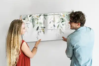 Tableau magnétique à dessiner motif feuilles de plantes