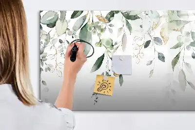 Tableau magnétique à dessiner motif feuilles de plantes