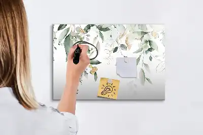 Tableau magnétique à dessiner motif feuilles de plantes