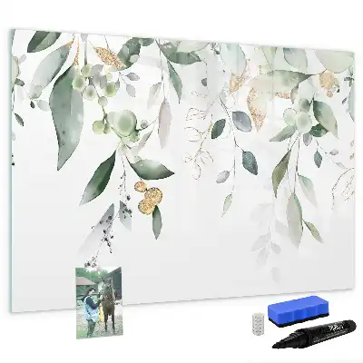 Tableau magnétique à dessiner motif feuilles de plantes