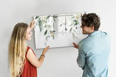 Tableau magnétique à dessiner motif feuilles de plantes