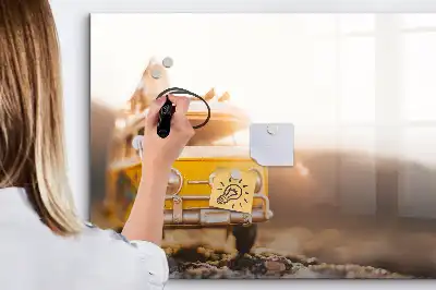 Tableau magnétique à dessiner modèle vacances en voiture