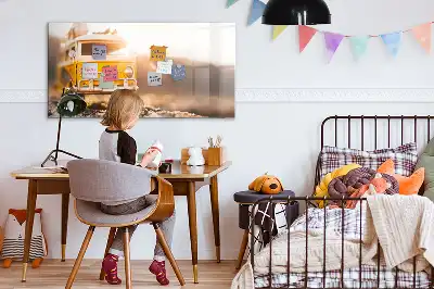 Tableau magnétique à dessiner modèle vacances en voiture