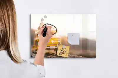 Tableau magnétique à dessiner modèle vacances en voiture