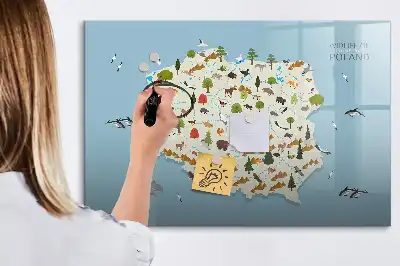 Tableau magnétique pour dessiner carte des animaux de Pologne
