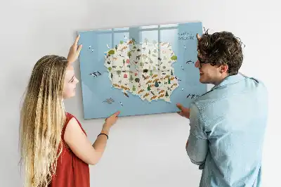 Tableau magnétique pour dessiner carte des animaux de Pologne
