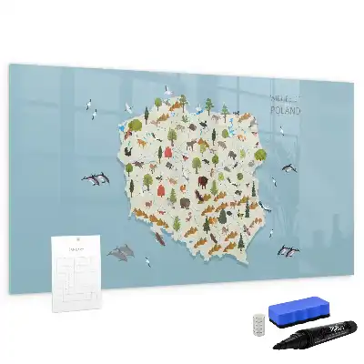 Tableau magnétique pour dessiner carte des animaux de Pologne